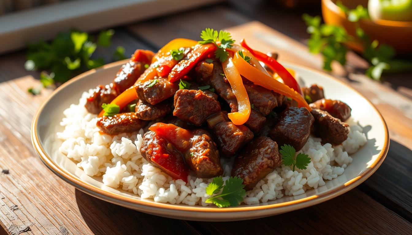 Beef Pepper Steak with Rice