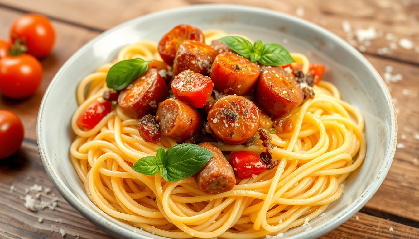 sausage tomato and onion pasta recipe
