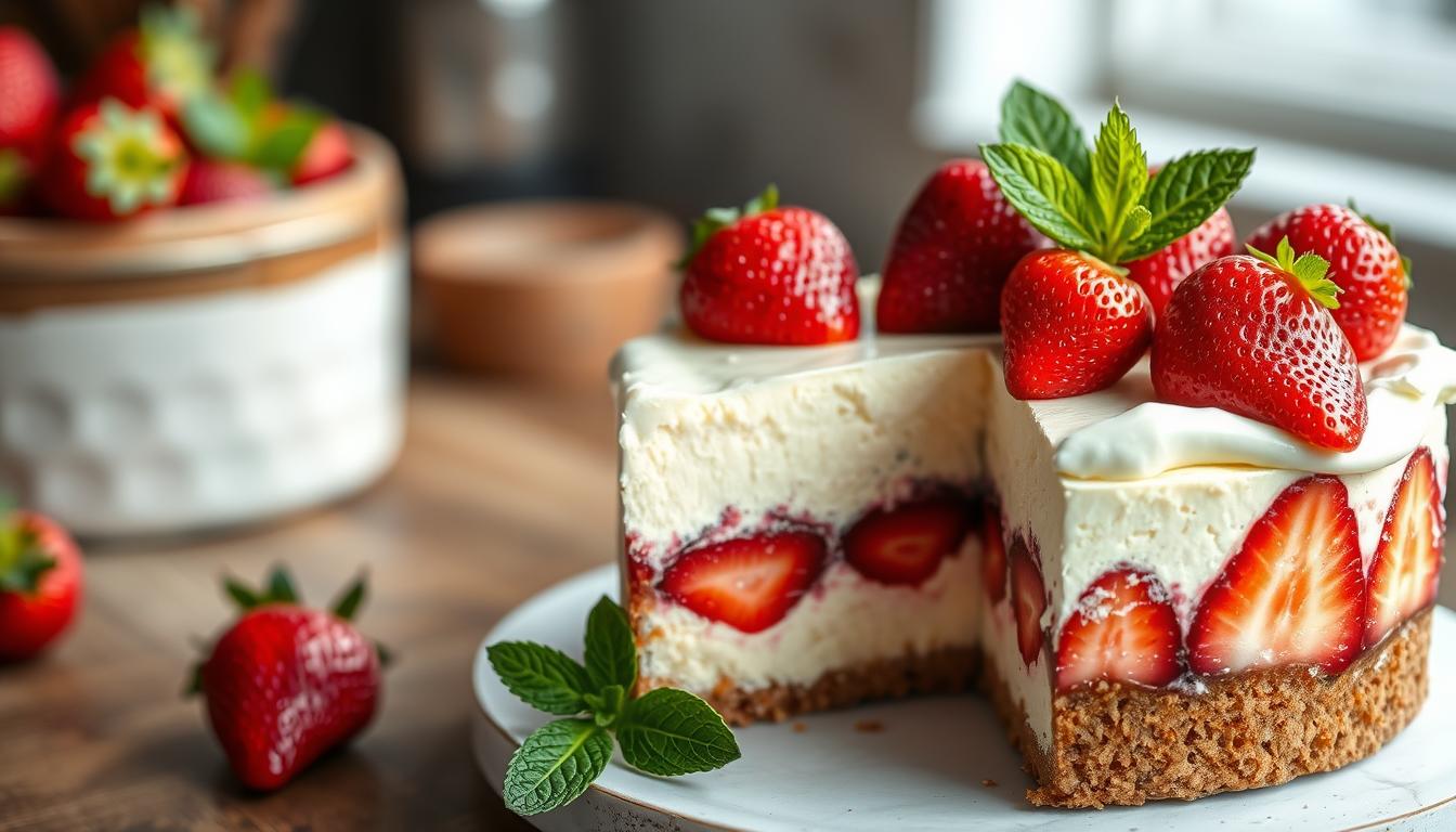strawberry cheesecake cake recipe